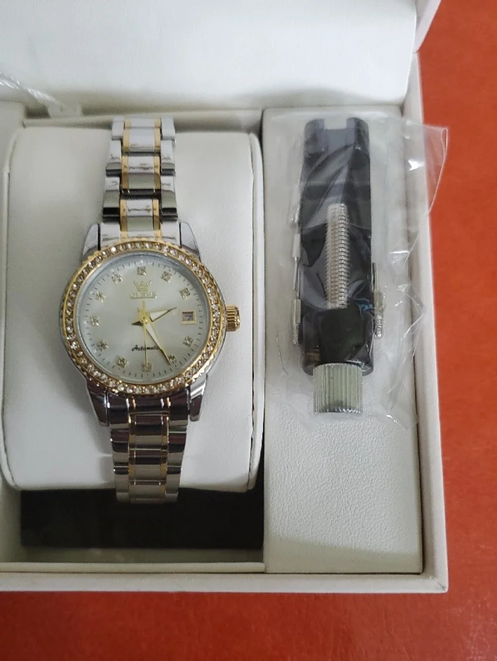 OLEVS Women’s Two-Tone Gold and Silver Bracelet Watch